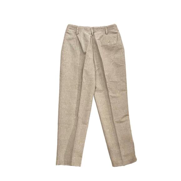 Vintage Liz Sport High Rise Pleated Neutral/Beige Linen Blend Trousers/Pants 14 - Picture 2 of 13